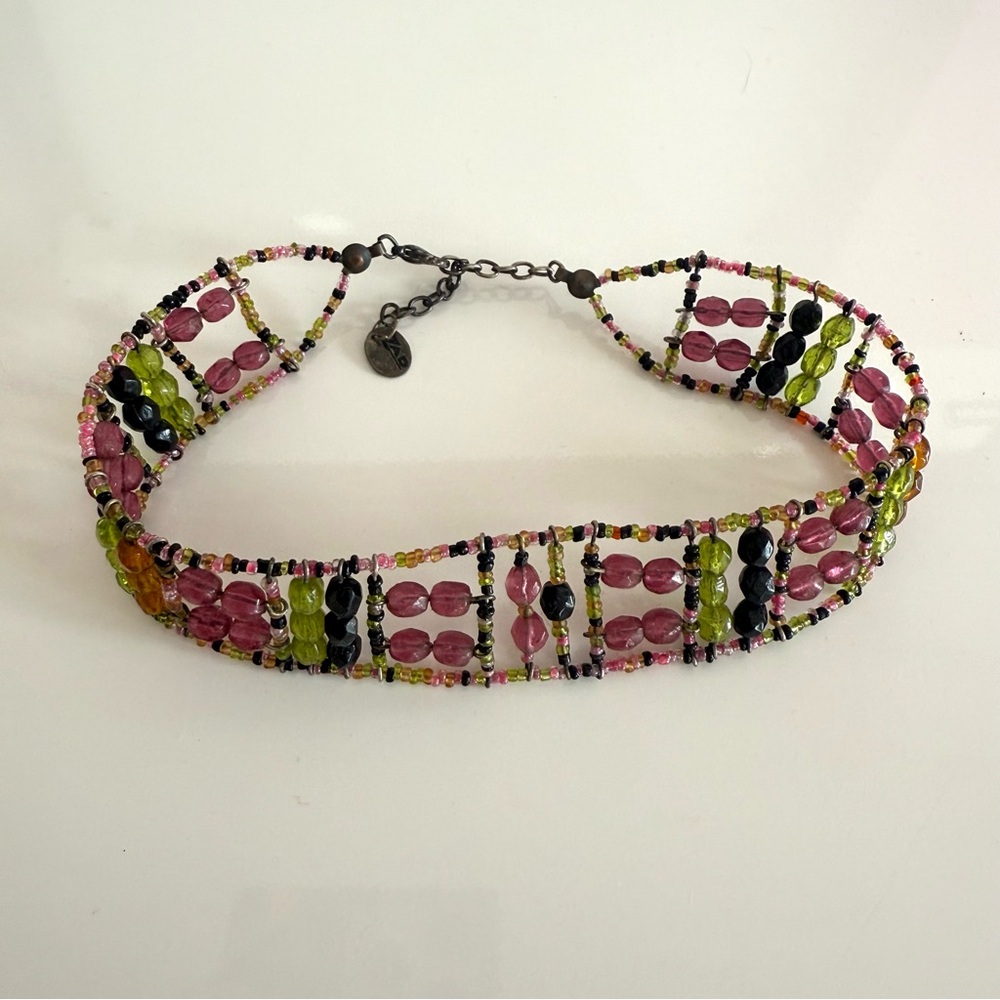 Vintage 60’s/70’s Multicolor Beaded Choker Necklace